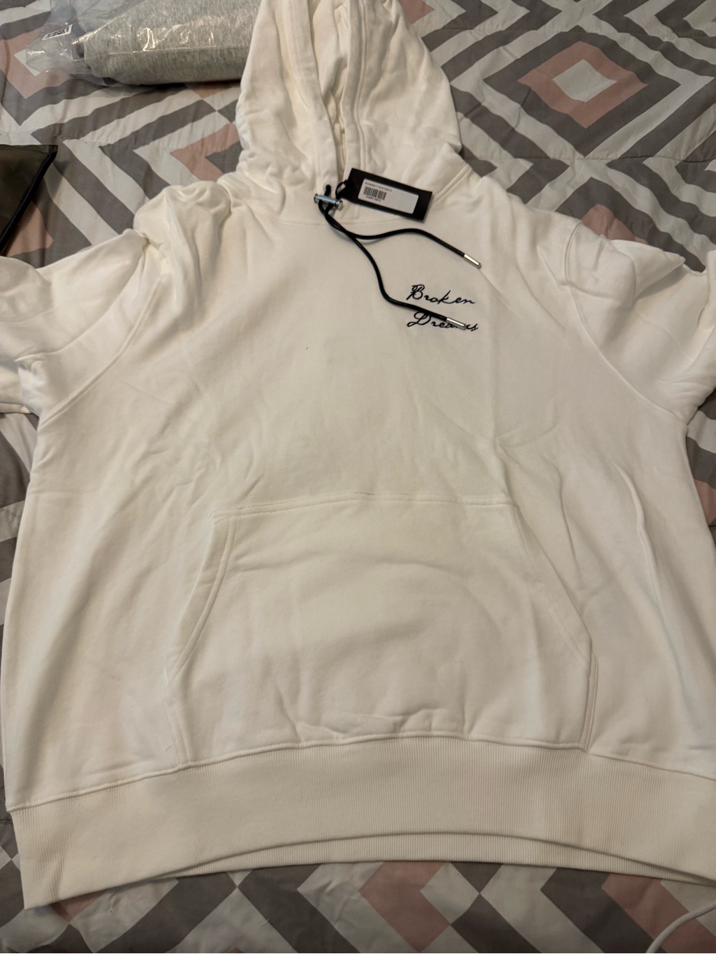 Rta White "Broken Dreams" Hoodie With Front Pocket